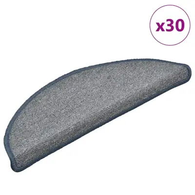 vidaXL Podloge za stopnice 30 kosov svetlo siva in modra 56x17x3 cm