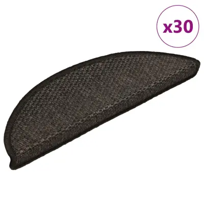 vidaXL Samolepilne preproge za stopnice sisal 30kos 56x17x3cm antracit