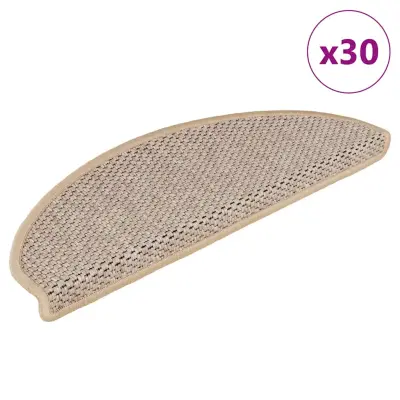 vidaXL Samolepilne preproge za stopnice sisal 30 kosov 65x21x4 cm bež