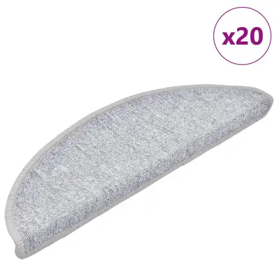 vidaXL Podloge za stopnice 20 kosov svetlo siva 56x17x3 cm