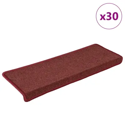vidaXL Preproge za stopnice 30 kosov 65x21x4 cm mat rdeče