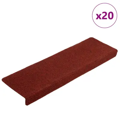 vidaXL Samolepilne preproge za stopnice 20 kosov Bordeaux Red