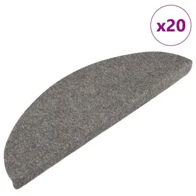 vidaXL Samolepilne preproge za stopnice 20 kosov sive 65x22,5x3,5 cm