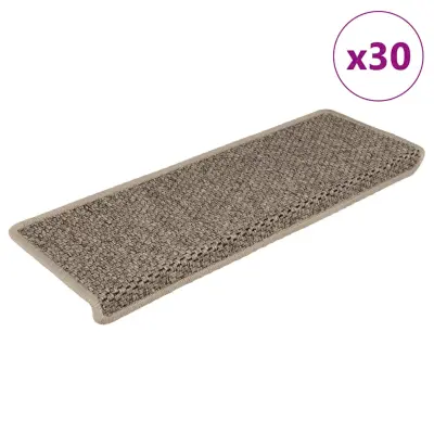 vidaXL Samolepilne preproge za stopnice sisal 30 kosov 65x21x4 cm