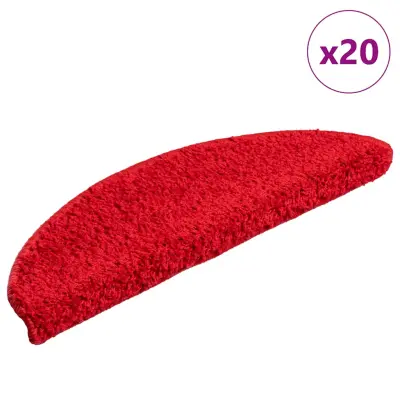 vidaXL Podloge za stopnice 20 kosov rdeča 56x17x3 cm