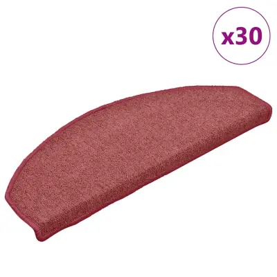 vidaXL Podloge za stopnice 30 kosov rdeča 65x24x4 cm