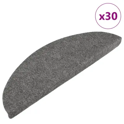 vidaXL Preproge za stopnice samolepilne 30 kosov sive 56x17x3 cm