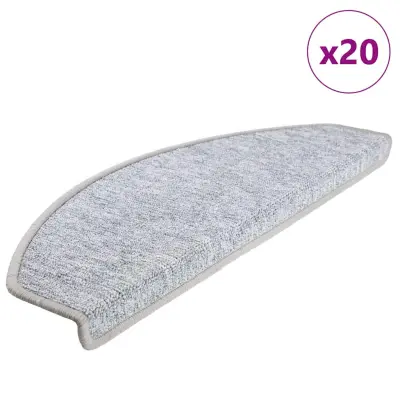 vidaXL Podloge za stopnice 20 kosov svetlo siva 65x24x4 cm