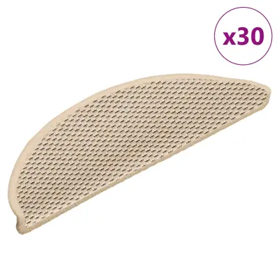 vidaXL Samolepilne preproge za stopnice sisal 30 kos 56x17x3 cm berber