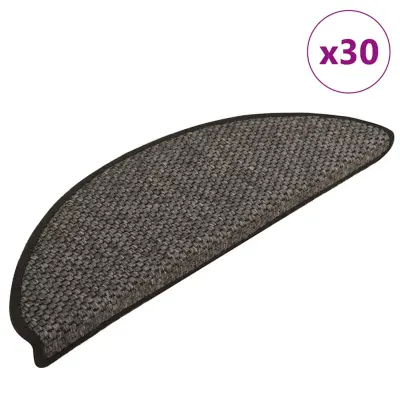 vidaXL Samolepilne preproge za stopnice sisal 30kos 65x21x4cm antracit
