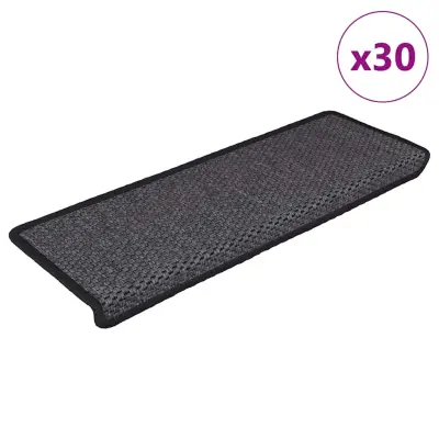 vidaXL Samolepilne preproge za stopnice sisal 30kosov 65x21x4cm antra.