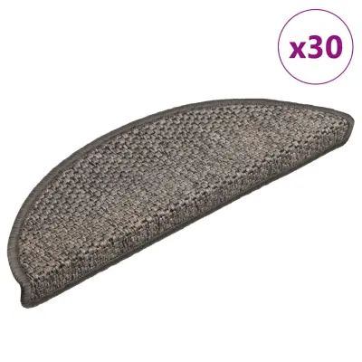 vidaXL Samolepilne preproge za stopnice sisal 30 kosov 56x17x3 cm
