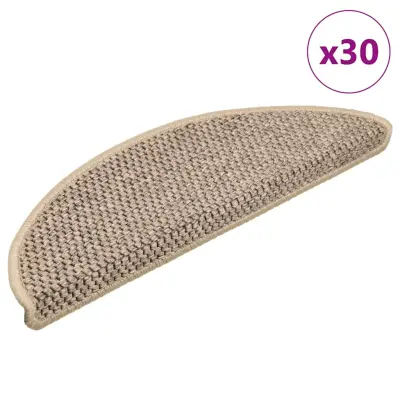 vidaXL Samolepilne preproge za stopnice sisal 30 kosov 56x17x3 cm