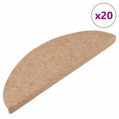 vidaXL Samolepilne preproge za stopnice 20 kosov bež 65x22,5x3,5 cm