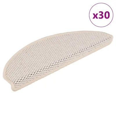 vidaXL Samolepilne preproge za stopnice sisal 30 kos 65x21x4 cm berber