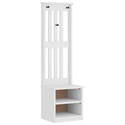 vidaXL Drevo za dvorano "SANDENS" bela 45x40x159,5 cm masivni les bora