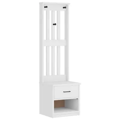 vidaXL Drevo za dvorano "SANDENS" bela 45x40x159,5 cm masivni les bora