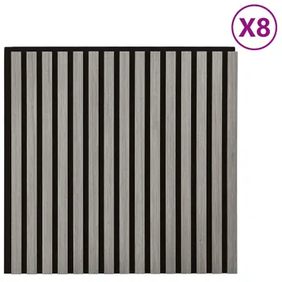 vidaXL Akustični stenski paneli 8 kosa z letvami 60,5x60 cm