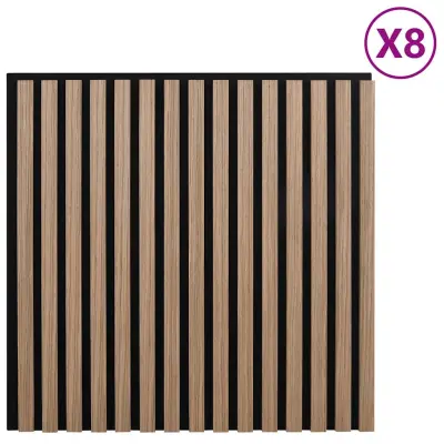 vidaXL Akustični stenski paneli 8 kosa z letvami 60,5x60 cm