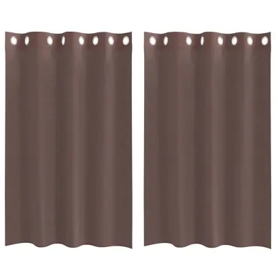 vidaXL Voile zavese z vponkami 2 kosa rjava 140x175 cm