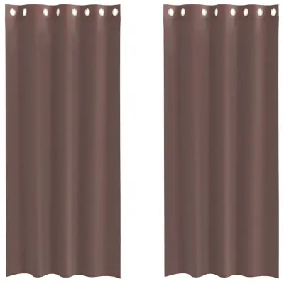 vidaXL Voile zavese z vponkami 2 kosa rjava 140x245 cm
