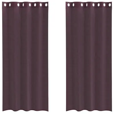 vidaXL Voile zavese z vponkami 2 kosa vijolična 140x245 cm