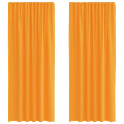vidaXL Voile zavese z zanke 2 kosa oranžna 140x245 cm