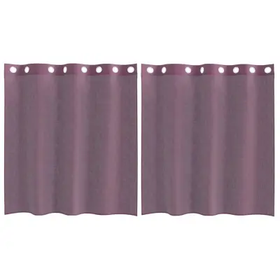 vidaXL Voile zavese z vponkami 2 kosa vijolična 140x140 cm
