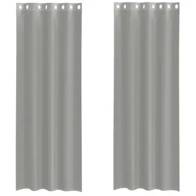 vidaXL Voile zavese z vponkami 2 kosa svetlo siva 140x260 cm
