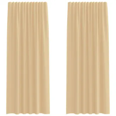 vidaXL Voile zavese z zanke 2 kosa Pesek 140x225 cm
