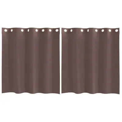 vidaXL Voile zavese z vponkami 2 kosa rjava 140x140 cm