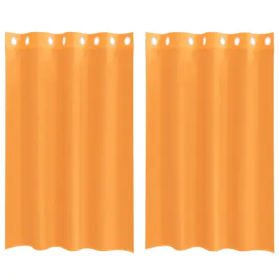 vidaXL Voile zavese z vponkami 2 kosa oranžna 140x175 cm