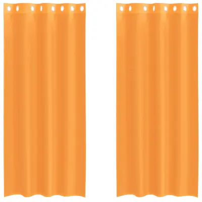 vidaXL Voile zavese z vponkami 2 kosa oranžna 140x245 cm