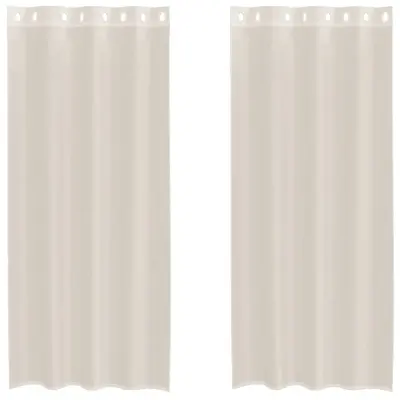 vidaXL Voile zavese z vponkami 2 kosa kremna 140x245 cm