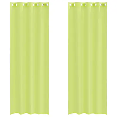 vidaXL Voile zavese z vponkami 2 kosa jabolčno zelene barve 140x300 cm
