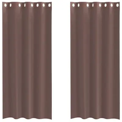 vidaXL Voile zavese z vponkami 2 kosa rjava 140x225 cm