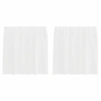 vidaXL Voile zavese z zankami 2 kosa Bela 140x140 cm