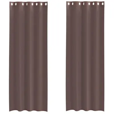 vidaXL Voile zavese z vponkami 2 kosa rjava 140x260 cm