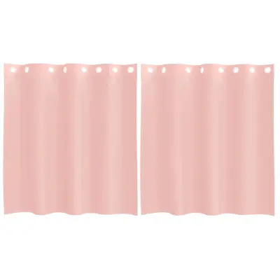 vidaXL Voile zavese z vponkami 2 kosa roza 140x140 cm