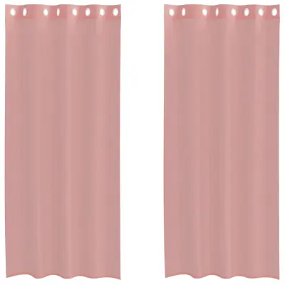 vidaXL Voile zavese z vponkami 2 kosa roza 140x245 cm