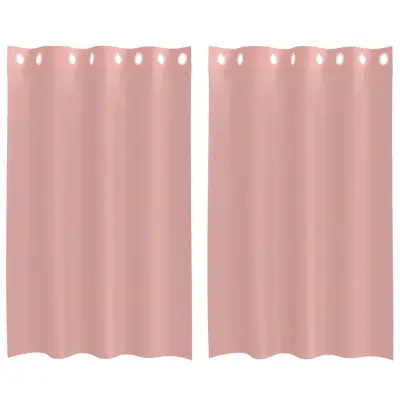 vidaXL Voile zavese z vponkami 2 kosa roza 140x175 cm
