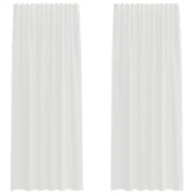 vidaXL Voile zavese z zankami 2 kosa Sand 140x260 cm