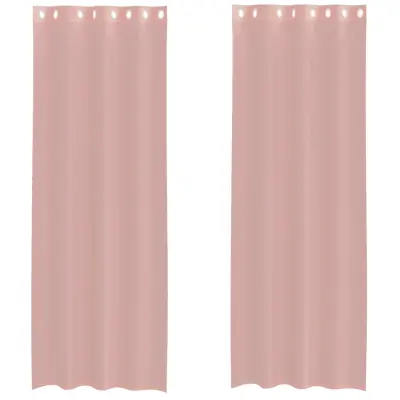 vidaXL Voile zavese z vponkami 2 kosa roza 140x260 cm