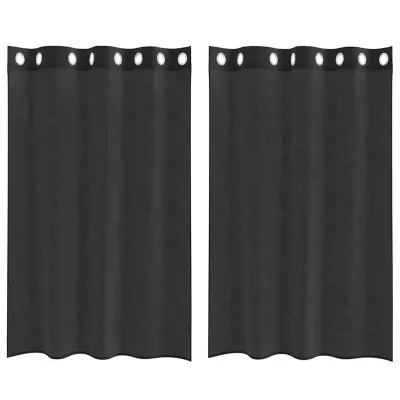 vidaXL Voile zavese z vponkami 2 kosa črna 140x175 cm