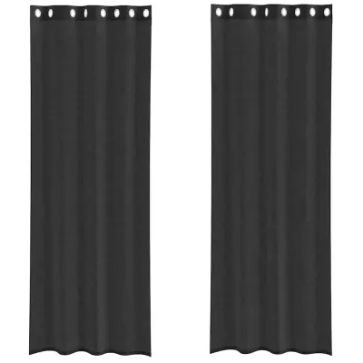 vidaXL Voile zavese z vponkami 2 kosa črna 140x300 cm