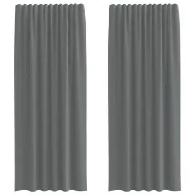 vidaXL Voile zavese z zanke 2 kosa temno siva 140x225 cm