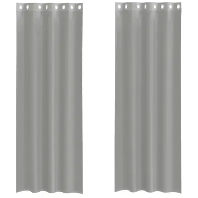vidaXL Voile zavese z vponkami 2 kosa svetlo siva 140x300 cm