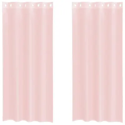 vidaXL Voile zavese z vponkami 2 kosa svetlo roza 140x245 cm