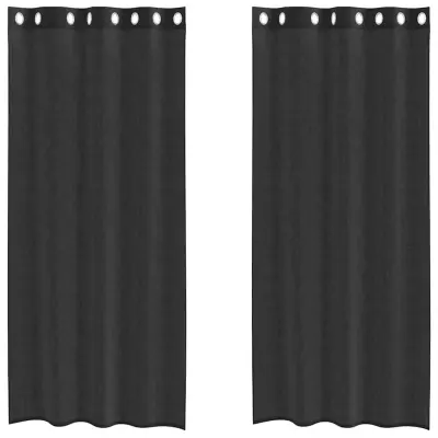 vidaXL Voile zavese z vponkami 2 kosa črna 140x225 cm