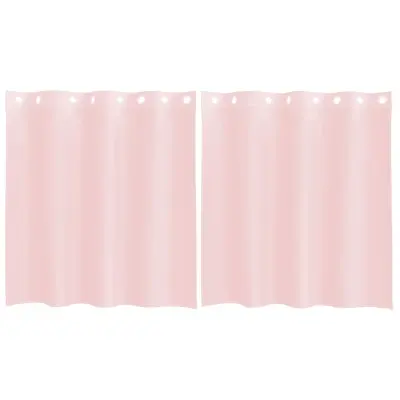 vidaXL Voile zavese z vponkami 2 kosa svetlo roza 140x140 cm
